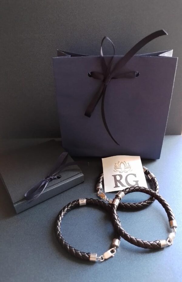 pulseras con aros grabados en plata ley