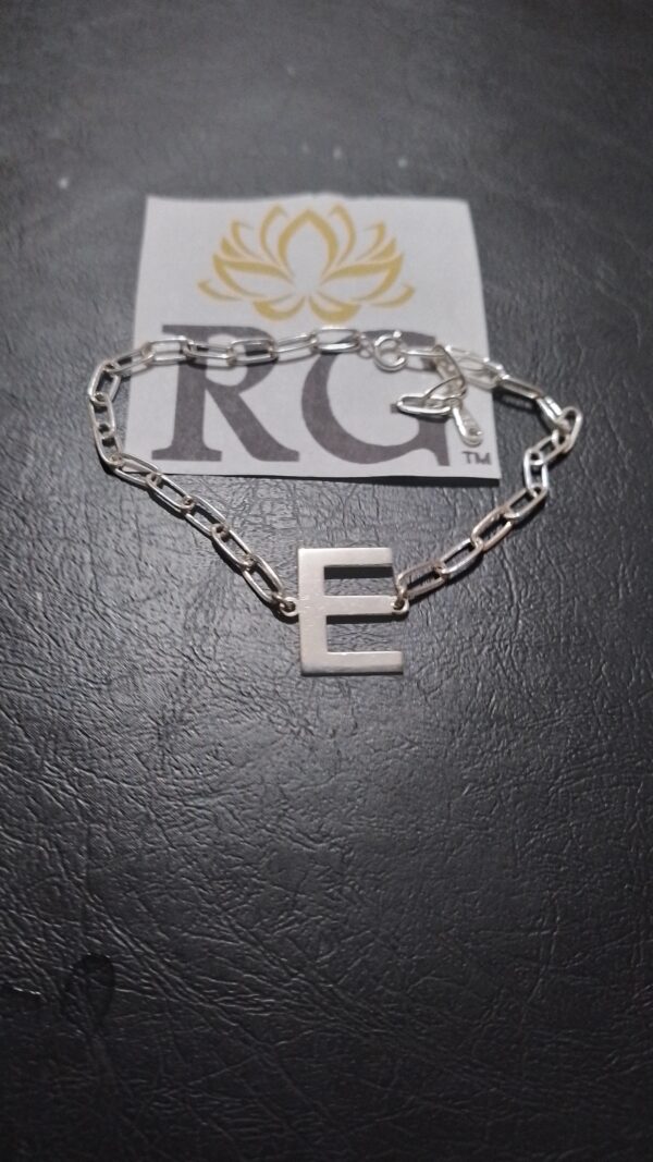 Pulsera de Cadena con Inicial en Plata Ley
