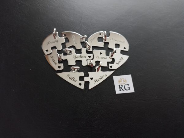 Collar de Corazon Rompecabezas en Plata Ley - Imagen 3