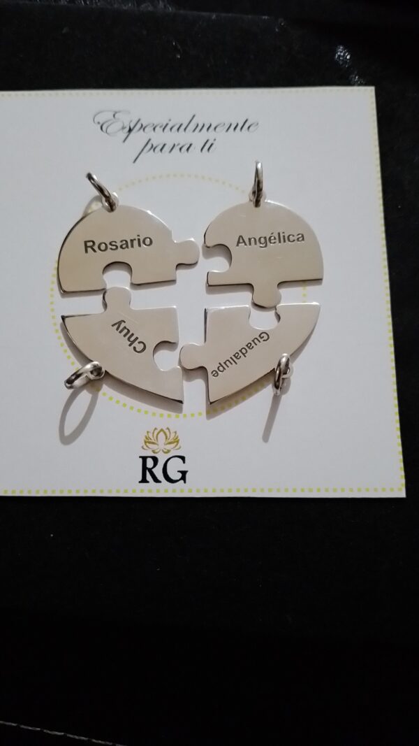 Collar de Corazon Rompecabezas en Plata Ley - Imagen 2