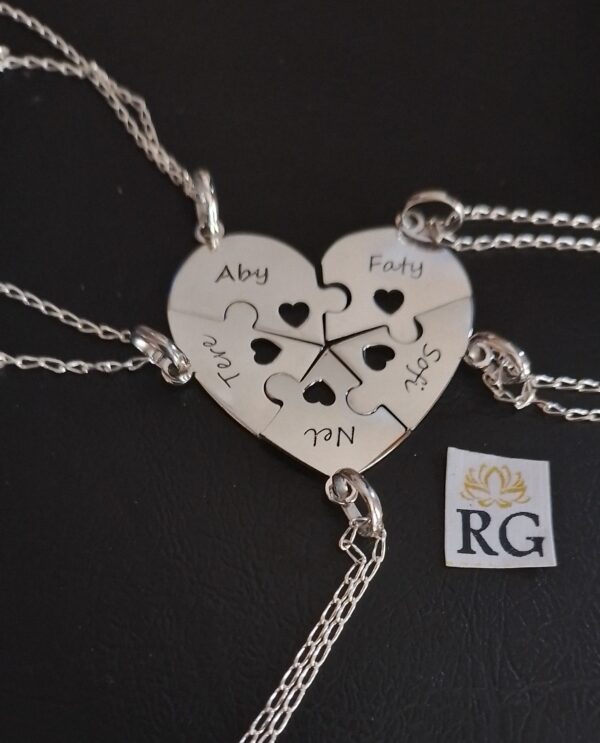 Collar de Corazon Rompecabezas en Plata Ley