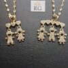 Collar  Dijes de Niños en Acero Inoxidable con Zirconias - Imagen 2