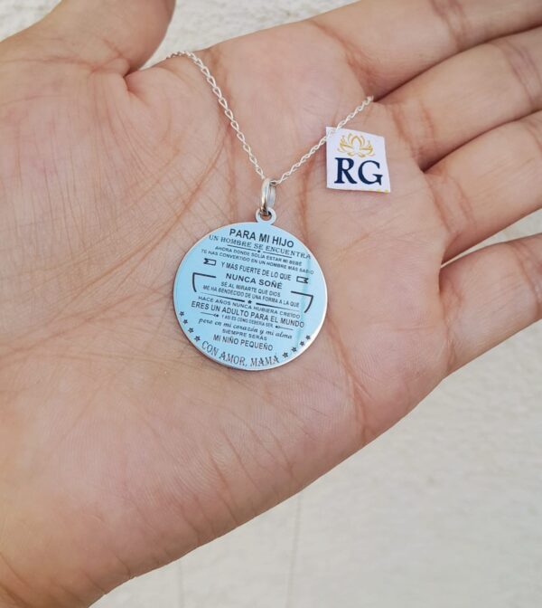 Collar Dije Inspirador para Hijo en Plata Ley