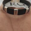 Pulsera con Aros Rectangular  Grabados en Plata ley