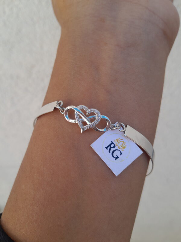 Pulsera  Corazón Infinito en Plata Ley - Imagen 2