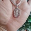 Cadena Cubana y Dije de la Virgen con Zirconia