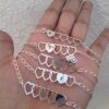 Juego de Pulseras en Corazones  con Inicial para Amigas/Familia en Plata ley