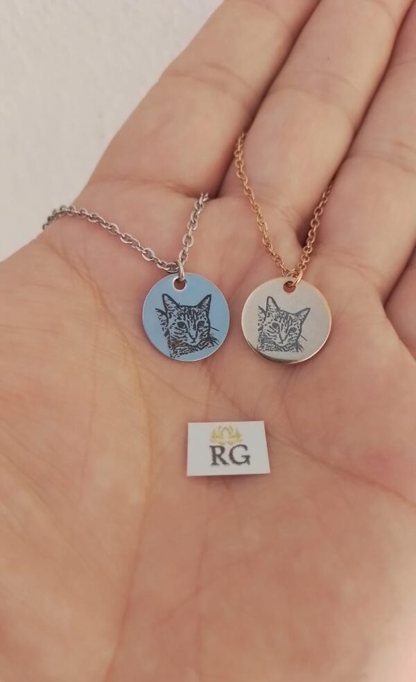 Collar de Acero Inoxidable con Foto Dibujo Personalizado