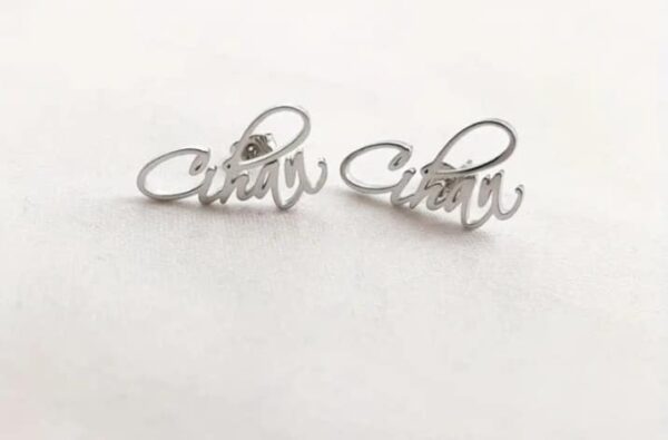 Aretes de Nombre en  Plata Ley - Imagen 2
