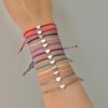 Pulsera de Hilo con Dije de Corazón en Plata Ley