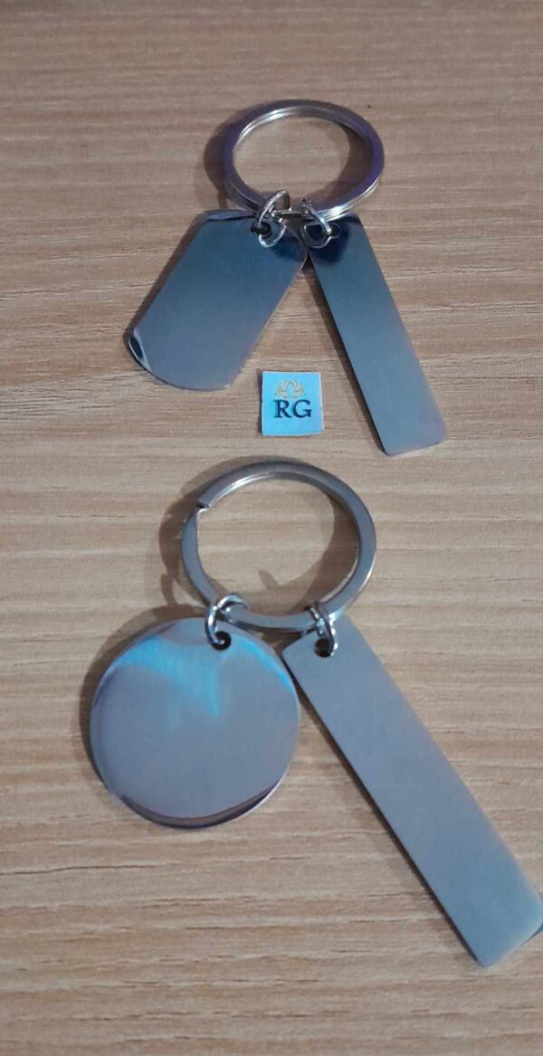 Duo Llaveros Personalizados en Acero Inoxidable